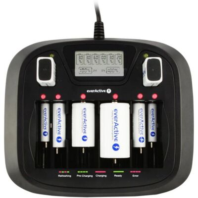 Nabíječka baterií Everactive NC-900U - Univerzální Rychlá Automatická LCD Nabíječka baterií Everactive NC-900U - Univerzální Rychlá Automatická LCD