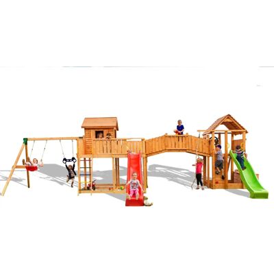 Fungoo Spielturm - Mehrfarbig Kinder Spielset mit Rutschen & Klettererweiterung Fungoo Spielturm - Mehrfarbig Kinder Spielset mit Rutschen & Klettererweiterung