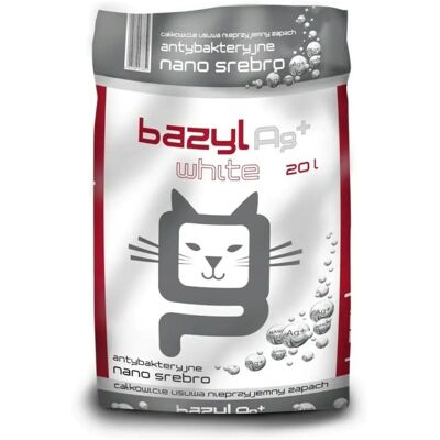 Bazyl Ag+ Super Premium Kompakt Biały - Żwirek bentonitowy - 20 L Bazyl Ag+ Super Premium Kompakt Biały - Żwirek bentonitowy - 20 L