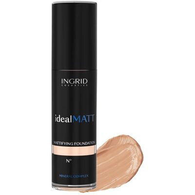 Ingrid Pro Mineral Matt Foundation - 30 ml Dunkler natürlicher Farbton Ingrid Pro Mineral Matt Foundation - 30 ml Dunkler natürlicher Farbton