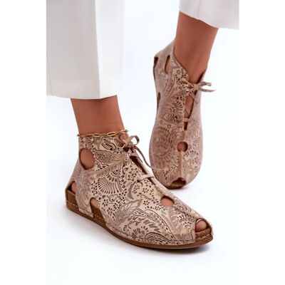 Beżowe Buty Maciejka z Wycinkami - Buty Beżowe Buty Maciejka z Wycinkami - Buty