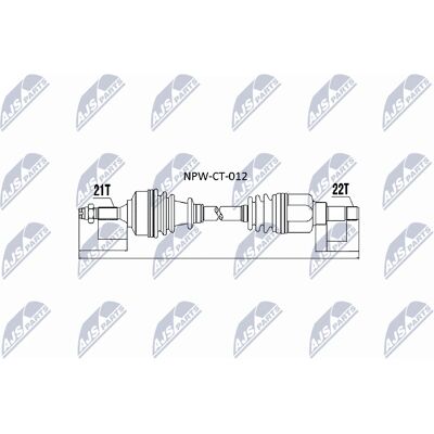 NTY NPW-CT-012 - Semiassi anteriore sinistro NTY NPW-CT-012 - Semiassi anteriore sinistro
