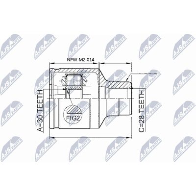 Set de articulații pentru arborele de transmisie Mazda NPW-MZ-014 - Cutie manuală Set de articulații pentru arborele de transmisie Mazda NPW-MZ-014 - Cutie manuală
