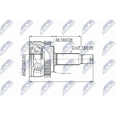 Hyundai NPZ-HY-547 Driveshaftsæt - Foran højre Automatisk Hyundai NPZ-HY-547 Driveshaftsæt - Foran højre Automatisk