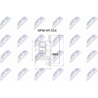 NTY NPW-HY-514 vetoakselin nivelisarja - Hyundai Terracan NTY NPW-HY-514 vetoakselin nivelisarja - Hyundai Terracan