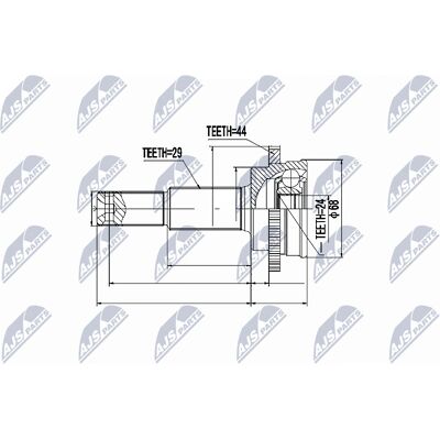 Set de articulație ax de transmisie Nissan NPZ-NS-067 - Semi-asă spate automată Set de articulație ax de transmisie Nissan NPZ-NS-067 - Semi-asă spate automată