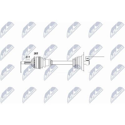 Renault NPW-RE-013 Drive Shaft - Front Axle Left Renault NPW-RE-013 Drive Shaft - Front Axle Left