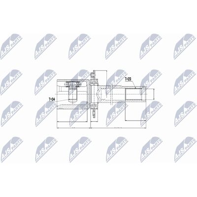 Set de articulații pentru arborele de transmisie NTY - Potrivit pentru Audi A3, Seat Altea, Toledo, Skoda Set de articulații pentru arborele de transmisie NTY - Potrivit pentru Audi A3, Seat Altea, Toledo, Skoda