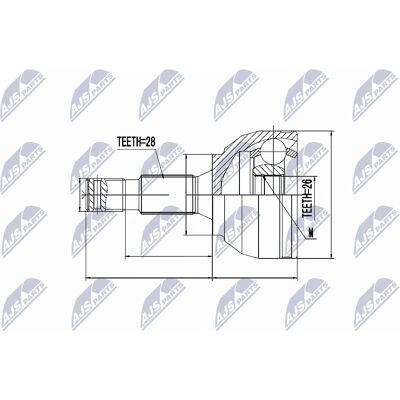NTY NPZ-CT-021 Articulatie ax de transmisie - Ax față dreapta/stânga pentru Citroën NTY NPZ-CT-021 Articulatie ax de transmisie - Ax față dreapta/stânga pentru Citroën