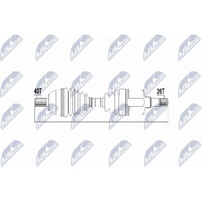 Drivaksel Ford NPW-FR-050 - Passer til Ford Galaxy, Mondeo IV, S-max Drivaksel Ford NPW-FR-050 - Passer til Ford Galaxy, Mondeo IV, S-max