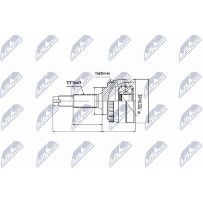 Articulație ax de transmisie Nissan - Ax frontal, parte laterală a roții - Mai multe modele Articulație ax de transmisie Nissan - Ax frontal, parte laterală a roții - Mai multe modele