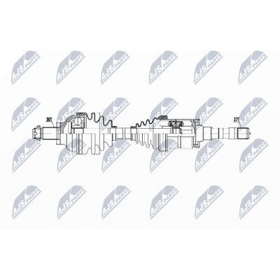NTY BMW NPW-BM-018 Albero di trasmissione anteriore destro - Serie 3 BMW (E46) NTY BMW NPW-BM-018 Albero di trasmissione anteriore destro - Serie 3 BMW (E46)