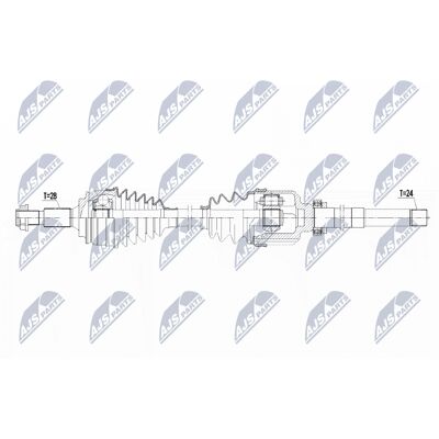 NTY NPW-PE-017 Drive Shaft for Peugeot 308 - Right Front, 277mm NTY NPW-PE-017 Drive Shaft for Peugeot 308 - Right Front, 277mm