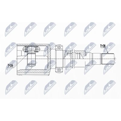 NTY NPW-FR-085 Højre foraksel - Drive Shaft Joint Set NTY NPW-FR-085 Højre foraksel - Drive Shaft Joint Set