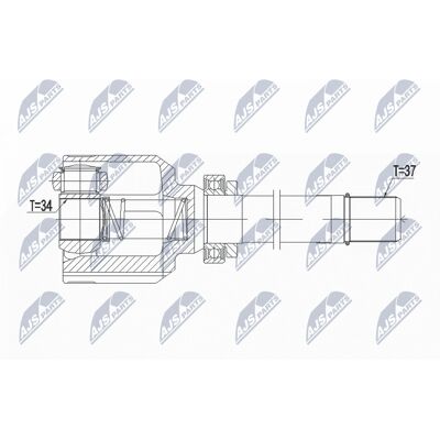 NTY NPW-PE-038 Set di giunti asse di trasmissione per Peugeot 308 - Automatica NTY NPW-PE-038 Set di giunti asse di trasmissione per Peugeot 308 - Automatica