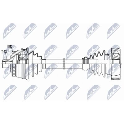 Albero di trasmissione NTY per VW Passat B5 GP - Asse posteriore, 618 mm Albero di trasmissione NTY per VW Passat B5 GP - Asse posteriore, 618 mm