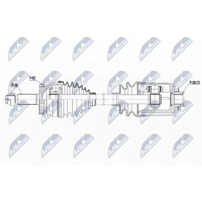 Hyundai NPW-HY-563 Right Front Drive Shaft - Drive Shaft Hyundai NPW-HY-563 Right Front Drive Shaft - Drive Shaft