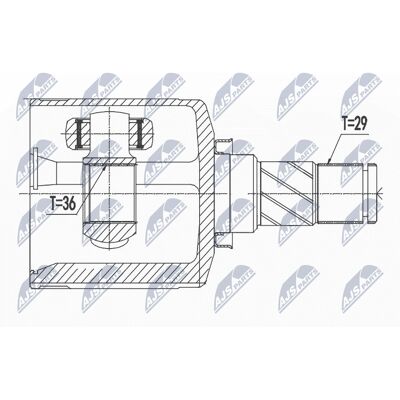NTY Set articulație ax transmisie - Partea stângă față Nissan Murano I NTY Set articulație ax transmisie - Partea stângă față Nissan Murano I