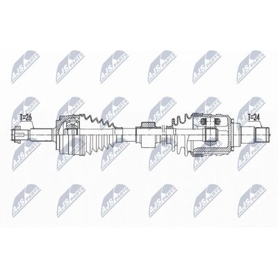 NTY vetoakseli Toyota C-HR - 663mm, 26/24 Hammast NTY vetoakseli Toyota C-HR - 663mm, 26/24 Hammast