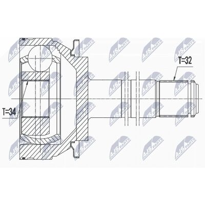 Set de articulações de arbore de transmisie NTY pentru Mercedes-Benz - Axul spate, stânga, pinion, 116mm Set de articulações de arbore de transmisie NTY pentru Mercedes-Benz - Axul spate, stânga, pinion, 116mm