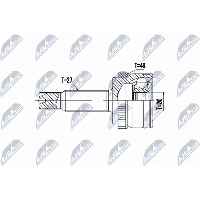 NTY NPZ-HY-550 Hinterachse Antriebswelle Gelenksatz - Für Hyundai, Kia NTY NPZ-HY-550 Hinterachse Antriebswelle Gelenksatz - Für Hyundai, Kia
