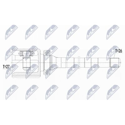 NTY vetoakselisarja Ford Kuga - Oikea puoli, 6-vaihteinen manuaali NTY vetoakselisarja Ford Kuga - Oikea puoli, 6-vaihteinen manuaali