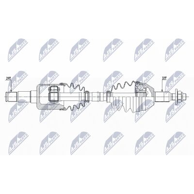 NTY NPW-CH-108 Drive Shaft - Front Left - Chrysler NTY NPW-CH-108 Drive Shaft - Front Left - Chrysler