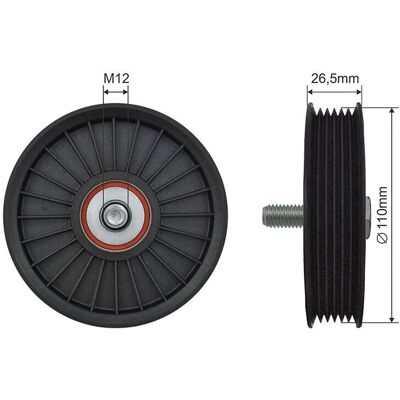 NTY Idler Pulley - Chevrolet Aveo, Cruze, Lacetti - 110mm NTY Idler Pulley - Chevrolet Aveo, Cruze, Lacetti - 110mm