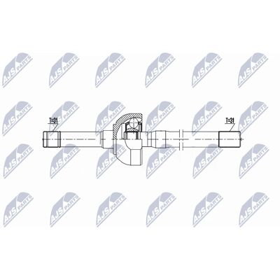 NTY NPW-NS-156 Εμπρόσθιος αριστερός άξονας μετάδοσης για Nissan Patrol GR 5 SUV NTY NPW-NS-156 Εμπρόσθιος αριστερός άξονας μετάδοσης για Nissan Patrol GR 5 SUV