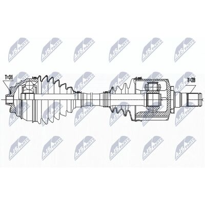 NTY NPW-BM-186 - Semiassi anteriore sinistro per BMW 2 Series X1 X2, automatico, 8 marce NTY NPW-BM-186 - Semiassi anteriore sinistro per BMW 2 Series X1 X2, automatico, 8 marce