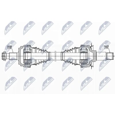 NTY NPW-ME-148 Drive Shaft - C-Class Rear Right Automotive 782mm NTY NPW-ME-148 Drive Shaft - C-Class Rear Right Automotive 782mm