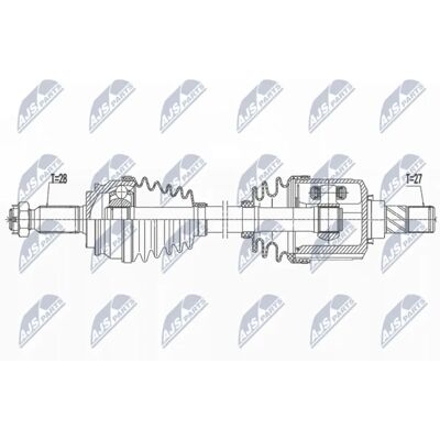 NTY 650mm drivaksel til Mitsubishi ASX Lancer Outlander - drivaksel NTY 650mm drivaksel til Mitsubishi ASX Lancer Outlander - drivaksel