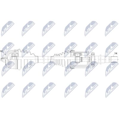 NTY NPW-ME-172 Mercedes-Benz Sprinter Albero di trasmissione - Anteriore destro, 9 velocità NTY NPW-ME-172 Mercedes-Benz Sprinter Albero di trasmissione - Anteriore destro, 9 velocità