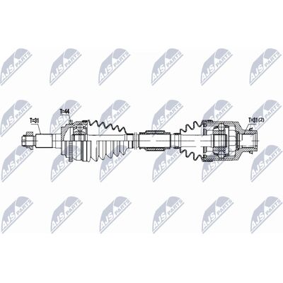 Nty Mazda 6 NPW-MZ-086 Venstre frontaksel driveaksel Nty Mazda 6 NPW-MZ-086 Venstre frontaksel driveaksel