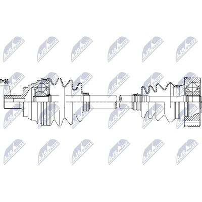 NTY 558mm Drive Shaft for Audi A3, Skoda Octavia, VW Golf - Drive Shaft NTY 558mm Drive Shaft for Audi A3, Skoda Octavia, VW Golf - Drive Shaft