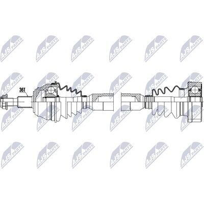 NTY Aandrijfas 824mm voor Audi VW Seat Skoda - Aandrijfas NTY Aandrijfas 824mm voor Audi VW Seat Skoda - Aandrijfas