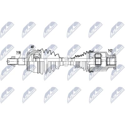 NTY NPW-DW-065 Drive Shaft for MG - 610mm, Right Front, Auto NTY NPW-DW-065 Drive Shaft for MG - 610mm, Right Front, Auto