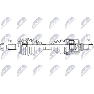 NTY NPW-CT-146 Front Left Axle - Drive Shaft NTY NPW-CT-146 Front Left Axle - Drive Shaft
