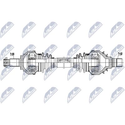 NTY NPW-BM-219 Antriebswelle für BMW - 755mm, Hinterachse links NTY NPW-BM-219 Antriebswelle für BMW - 755mm, Hinterachse links