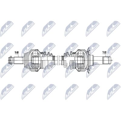 NTY NPW-BM-223 Hinterachse links Antriebswelle - Antriebswelle NTY NPW-BM-223 Hinterachse links Antriebswelle - Antriebswelle