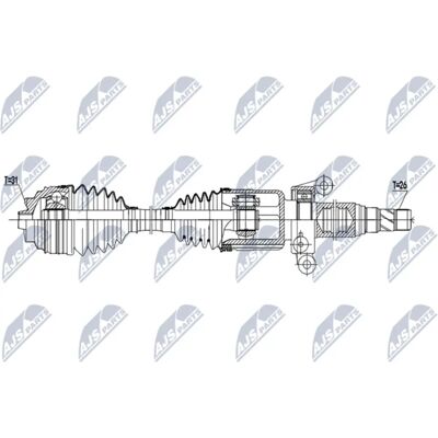 NTY NPW-BM-250 Albero di trasmissione - Assale anteriore destro - 865mm - Cambio automatico - Albero di trasmissione NTY NPW-BM-250 Albero di trasmissione - Assale anteriore destro - 865mm - Cambio automatico - Albero di trasmissione
