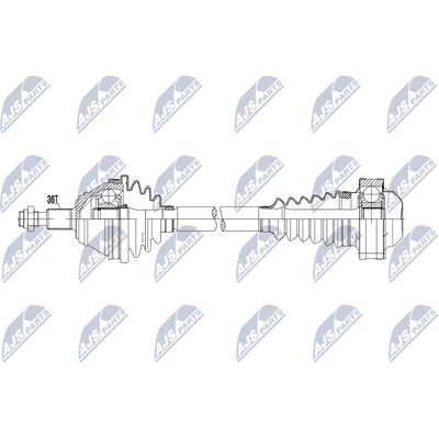 NTY Drive Shaft - 520mm Length - Front Left Axle - Manual Transmission - Drive Shaft NTY Drive Shaft - 520mm Length - Front Left Axle - Manual Transmission - Drive Shaft