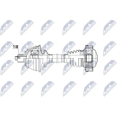 NTY 3W0501203A Drivaxel - Bromssystem NTY 3W0501203A Drivaxel - Bromssystem