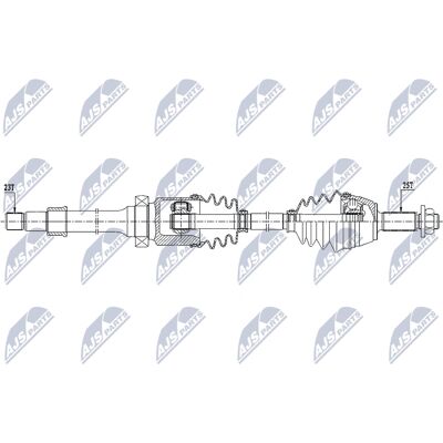 NTY Ford Fiesta 7 Driveaksel - 6-trins gearkasse NTY Ford Fiesta 7 Driveaksel - 6-trins gearkasse