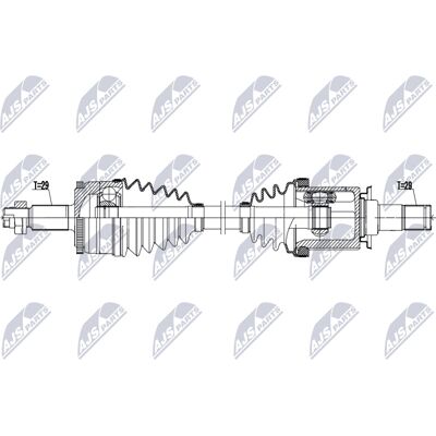 NTY NPW-LR-041 Land Rover Venstre foraksel drivaksel - Drivaksel NTY NPW-LR-041 Land Rover Venstre foraksel drivaksel - Drivaksel