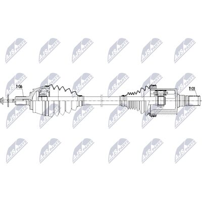 NTY NPW-VV-166 Volvo Front Left Drive Shaft - Drive Shaft NTY NPW-VV-166 Volvo Front Left Drive Shaft - Drive Shaft