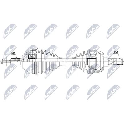 NTY NPW-VV-169 Antriebswelle - Vorderachse links für Ford Mondeo 4, 6-Gang-Schaltung NTY NPW-VV-169 Antriebswelle - Vorderachse links für Ford Mondeo 4, 6-Gang-Schaltung