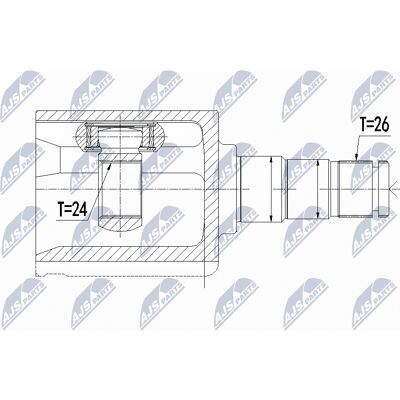 Σετ αρθρωτού άξονα μετάδοσης NTY NPW-VV-093 για Volvo V40 Σετ αρθρωτού άξονα μετάδοσης NTY NPW-VV-093 για Volvo V40