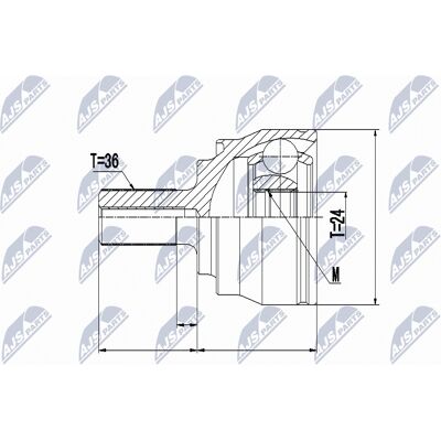 NTY NPZ-VV-020 Drive Shaft Joint Set for Front Axle - Rubber NTY NPZ-VV-020 Drive Shaft Joint Set for Front Axle - Rubber
