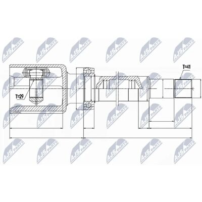 Set de articulații ax de transmisie Ford NPW-FR-078 - Dreapta față Set de articulații ax de transmisie Ford NPW-FR-078 - Dreapta față